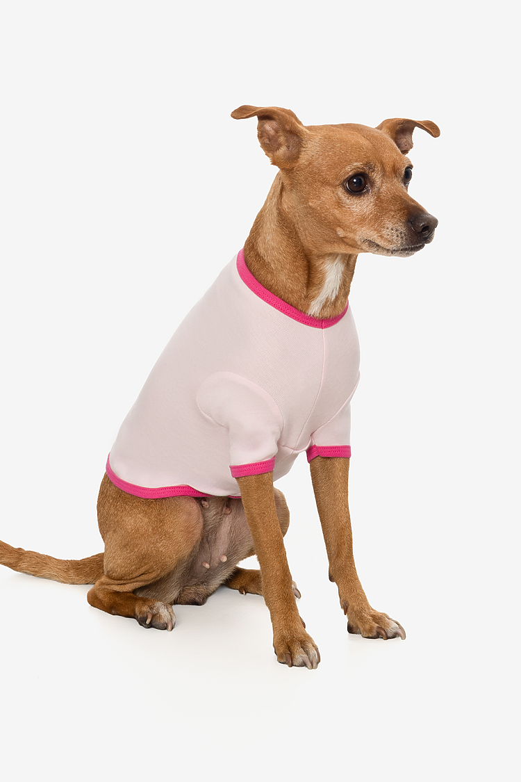 Baby Rib Dog T-shirt Light Pink/Fuchsia